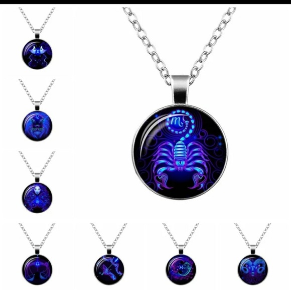 Blacklight-Reactive Libra Cabochon Necklace - Picture 4 of 4
